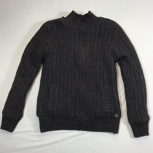 American Stitch Mens Cable Knit Sweater Jacket Size L Fleece Lined Plush Zip Up - Picture 6 of 13